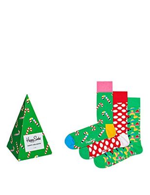 Happy Socks Unisex 3-Pack Holiday Tree Gift Box Socks, Mixed, 41-46 (3er Pack)