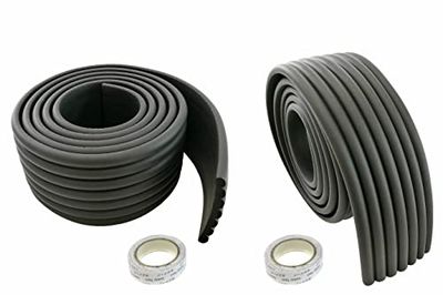 HIMRY Universell säkringsbuffert 4 m x 80 mm, mjukt stötsäkert skydd för baby och barn säkerhet, svampkudde barnsäker, mjukt skydd antikollisions-stötfångare, 2 x 2 m, svart, KXD7002-2X