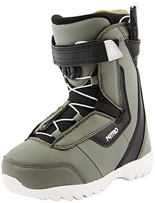 Nitro Droid Qls Bottes de Snowboard Jeunesse Unisexe, Charbon-Blk-WHT, 180