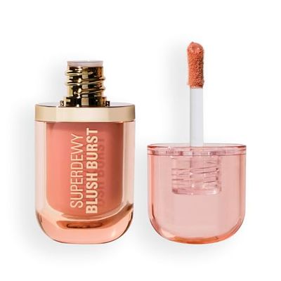 Revolution Superdewy Liquid Blush Burst - Blush liquido coprente buildable per guance, formula siero con peptidi e acido ialuronico, Vegan - Very Cherry Berry - 4,2 ml