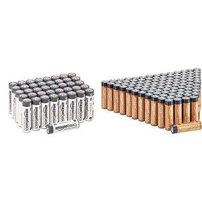 Amazon Basics Batterie industriali alcaline AA, confezione da 40 & Batterie alcaline AA 1.5 Volt, Performance, confezione da 100 (l'aspetto potrebbe variare dall'immagine)