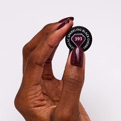 Semilac Semi-permanent gel nagellack UV 393 gnistrande svart körsbär 7ml