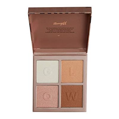Barry M Cosmetics Glow Beam Illuminating Highlighter Palette, Shimmer, Infused With Shea Butter