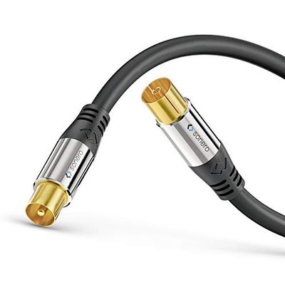 sonero® Premium TV antennekabel/coaxkabel, 2,00m, zwart