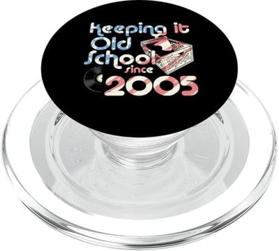 Manteniéndolo de la vieja escuela desde 2005 año caja de discos de vinilo PopSockets PopGrip para MagSafe