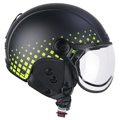 CGM Ebi Casque Ski Adulte Unisexe, Noir Jaune Fluo Mat, XL (60cm)