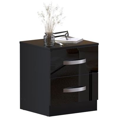 Marca Amazon - Movian mesa de cabeceira, madeira de engenharia, preto, 47 x 40 x 36 cm