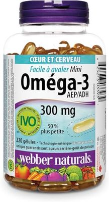 Webber Naturals Omega-3 Mini 300 mg 220 Clear Enteric Softgels