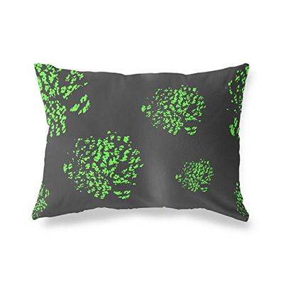 BonaMaison dekorativt kuddöverdrag, neongrön rök prydnadskuddöverdrag, hem dekorativa örngott för vardagsrum, soffa, sovrum, storlek: 45 x 60 cm - Designad och tillverkad i Turkiet