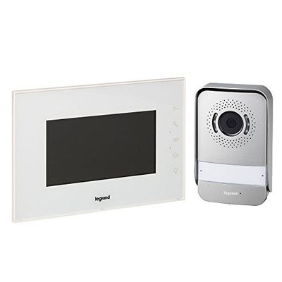 Legrand 369230, Sistema intercomunicador com monitor a cores e câmara com grande angular, dois fios de ligação