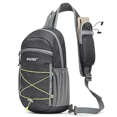G4Free Axelväska Ryggsäck RFID-blockerande Crossbody med framficka vandring dagväska utomhus bröstväska för kvinnor män, Mörkgrått, En Storlek
