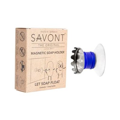 Soap Holder with Magnet Protector Edition, 100% Rust-Proof, No Drilling, with Suction Cup, for Sink, Shower & Bath
