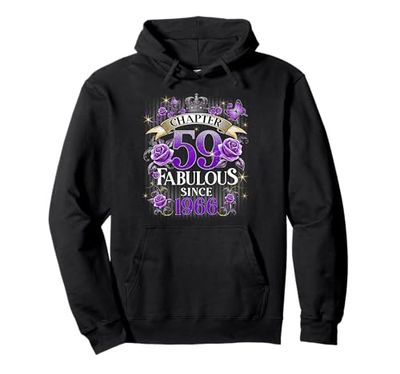 Womens Chapter 59 Fabulous Since 1966 59th Birthday Design Felpa con Cappuccio