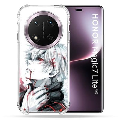 Cokitec Cover rinforzata per Honor Magic 7 Lite 5G Manga Tokyo Ghoul Kaneki, colore: Bianco