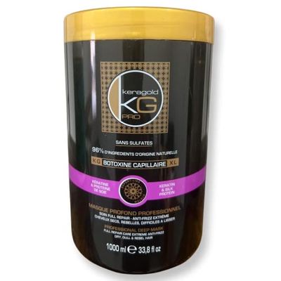 Keragold Pro - BOTOSSINA CAPILLARE - Senza solfati, 96% di ingredienti naturali - 1000 ml (XL KERATINE & PROTEINE DI SETA)