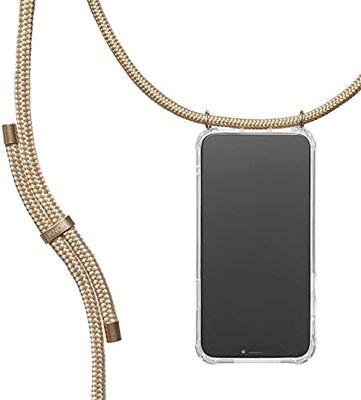 KNOK Case Coque iPhone 13 Pro Max Cordon Tour De Cou Telephone-Pochette pour Telephone Portable, Cordon Collier, Dragonne Telephone Portable, Coque Collier-Étuis À Bandoulière Et Cordon Collier (Or)