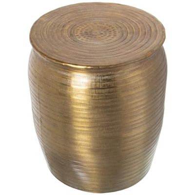 TABURETE ALUMINIO TALLADO DORADO_°35X41CM