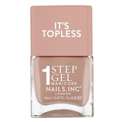 Nails Inc It's Topless Gel-Like Nail Polish, 4-in-1 Base Coat, Treatment, Colour & Top Coat, Long Lasting, Strong, Chip Free Nails, Glossy Salon Quality Manicure, Air Dry Nail Polish, Madison, 14 ML