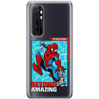 ERT GROUP mobiel telefoonhoesje voor Xiaomi MI NOTE 10 Lite origineel en officieel erkend Marvel patroon Spider Man 041 optimaal aangepast aan de vorm van de mobiele telefoon, gedeeltelijk bedrukt