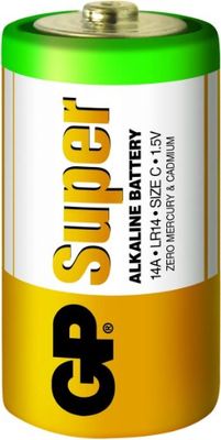GP Batteries Super Alkaline C Single-Use Battery alcalina 1,5 V - pilhas (Battery, C, alcalino, cilíndrico, 1,5 V, 2 peças(s))