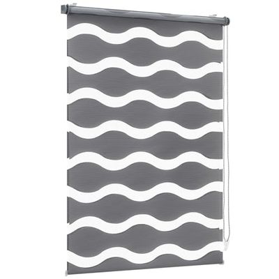 Sekey Estor Doble con fijación sin Agujeros para Ventanas, Estor Doble, 95 cm de Ancho, 95 x 130 cm, Color Gris Oscuro