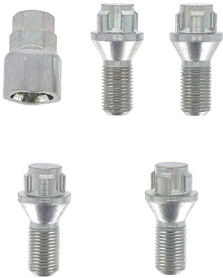 Restagraf - Jeu de 4 Vis de Roue Antivol - Embase Conique - Bloc Jante Alu - Compatible avec BMW, Mini (Certains Véhicules) - M14-1.25 X 26 mm - Réf. 188611