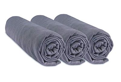 Easy Dort Set of 3 Fitted Sheets 70 x 160 cm for Baby Cot Cot 70 x 160 cm | 100% Cotton | Grey | Stretchy & Breathable | Healthy Sleep | Brand Easy dort | Certified Oeko-Tex | Quality | Made in Europe