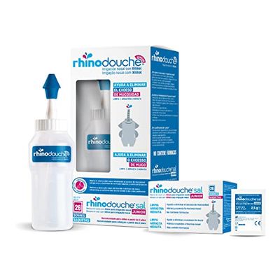 Urgo Rhinodouche® Junior Nasal Wash Starter Pack Contains 250ml Nasal Flosser + 26 x 2.5g sachets containing Xylitol Salt Mix.
