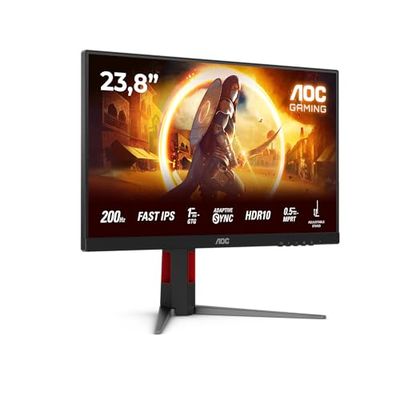 AOC Gaming 24G4HA - 24 inch Full HD monitor, 200 Hz, 1 ms, G-Sync comp., HDR10 (1920x1080, 2x HDMI 2.0, 1x DisplayPort 1.4) black-red