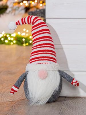 Pack of 4 Door stopper, Imp, Polyester, gray, red, white, PU 4, L. 15 cm, W. 26 cm, H. 47 cm