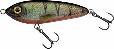 Abu Garcia Svartzonker McTracer Hybrid Jerkbait - Zacht en hard kunstaas voor het vissen op snoek, baars en forel - Perfect voor zoet- en zoutwatervissen, handgeschilderd, geelvinbaars 12,5 cm