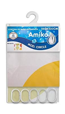 Amiko Rideau de Douche 180 x 200 cm imprimé Mod. Circle
