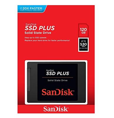 SanDisk SSD PLUS 120 GB Sata III 2.5 Inch Internal SSD, Up to 530 MB/s , Black