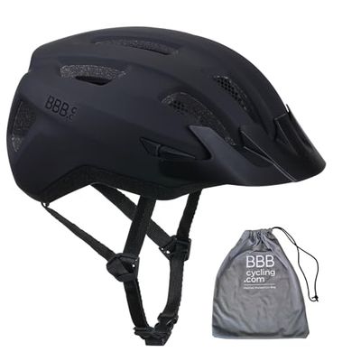 BBB Cycling, Casco da bici per adulti MTB e da strada, per uomini e donne, visiera staccabile e rete per insetti, Condor 2.0, borsa da viaggio, BHE-173T, nero opaco, M (54-58 cm) Unisex, M (54-58cm)