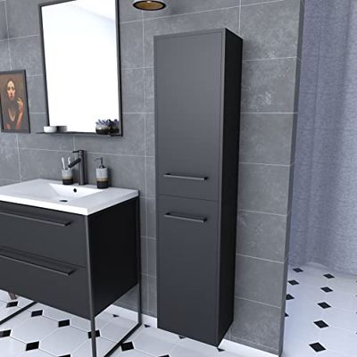 AURLANE PACM059 Colonna Bagno, Nero/Bianco
