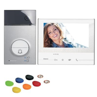 Bticino 363911 KIT VIDEOCITOFONO WIFI MONOFAMILIARE, 1 Pulsantiera Esterna con Campanello e Telecamera + 1 Monitor Interno 7"" Touchscreen con Vivavoce, Contrabile da App, Espandibile per Bifamiliare