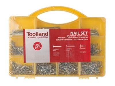 Toolland Surtido de uñas, 1060 piezas, diferentes tamaños