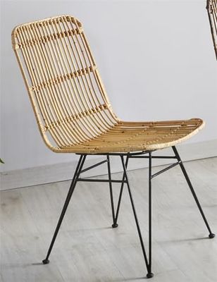 SILLA ELIA METAL/RATTAN 44x57x86 cms