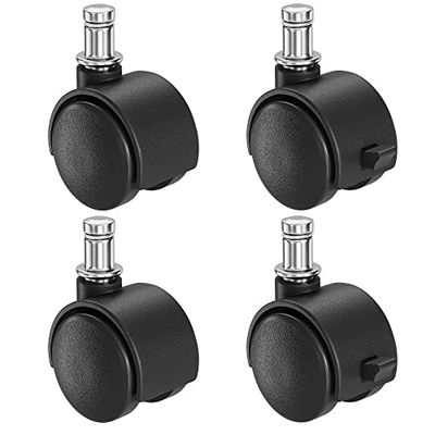 iTouchless WH004B Set of 4 Caster Glide, Compatible Garbage Bins, Set of Four, Plastic, Trash Can Wheels