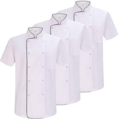 MISEMIYA - Pack 3 enheter - Kockjacka Herr - Kockjacka Herr - Hosteleria Uniform - 3-6421B, Vit 21, XXL