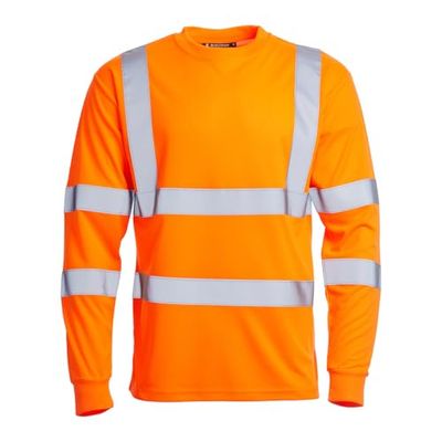 Blackrock T-shirt à manches longues Hi-Vis, haut de travail orange à haute visibilité, pour e, vêtements de travail EPI utilitaires et de sécurité, certifié EN20471 Classe 3, taille S