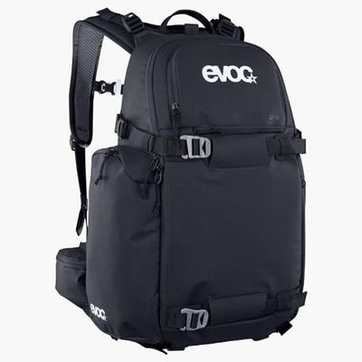 EVOC CP 18 sportrugzak, lichtgewicht trekkingrugzak (50/50 verdeling voor camera en uitrusting, flexibele heupgordel op de rugzak, afmetingen: 17 x 52 x 29 cm, inhoud: 18 l), zwart