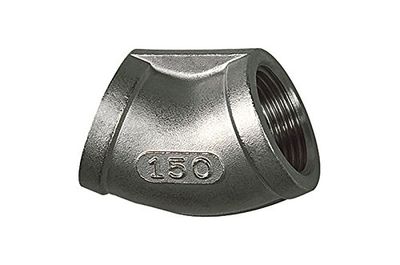 Ángulo de 45°, interior/interior, Rp 1/8, presión de funcionamiento máx. 20 bar. Temperatura de funcionamiento máx. 175 °C, acero inoxidable 1.4408.