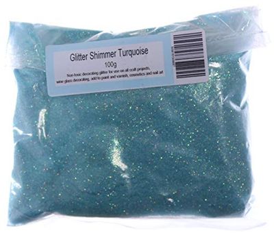 Gemz Shimmer 100 g High Sparkle glitter hantverk, smink, nagelkonst, ansikte & body, vinglasdekoration, tårta topper, turkos