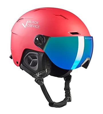 Black Crevice Casque de Ski avec visière Kirchberg Unisexe, Rouge, 2 = L (58-61 cm)