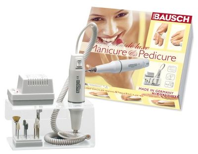 Peter Bausch 0319D - Set di accessori per manicure e pedicure (include il supporto acrilico con tensionatore adatto a sinistra e mano destra), bianco
