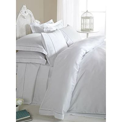 Dorchester 100 bomull percale dubbelstorlek dra-på-lakan - sängkläder - sängkläder - extra djup 40 cm (40 centimeter) 1 000 trådantal, vit