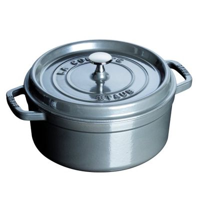 Staub 2,5 Quart cazuela Redonda, Color Gris