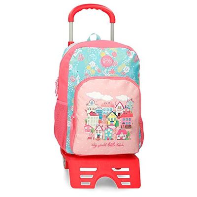 Roll Road My Little Town schoolrugzak met trolley, roze, 30 x 40 x 13 cm, polyester, 15,6 l, Violeta, schoolrugzak met trolley