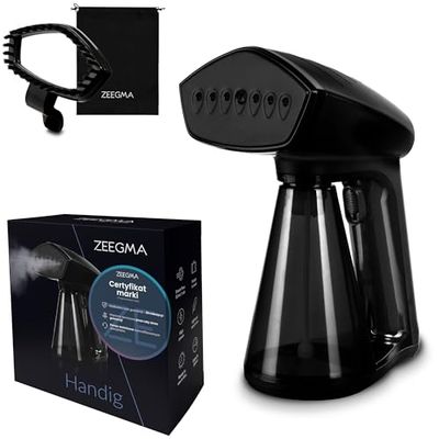 ZEEGMA Handig Steamer Piastra per capelli a vapore Ferro da stiro a vapore Vaporiera per indumenti Sicurezza per tutti i tessuti Vapore potente Accessorio spazzola speciale per tessuti spessi 1600 W